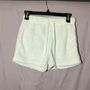 White Fleece Lounge Shorts